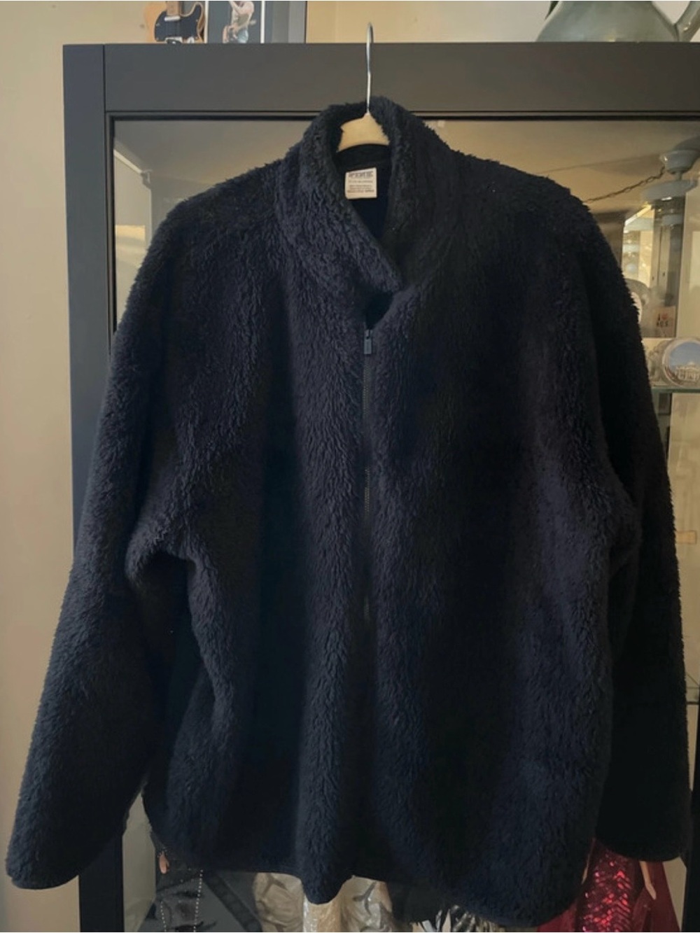 PINK Victoria's Secret Plush Zip-Up Jacket in Black